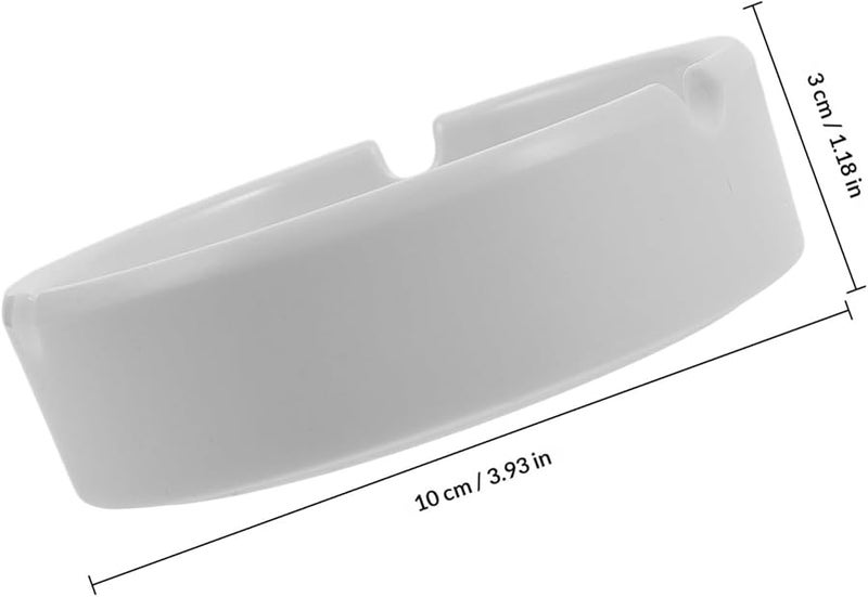 طقم منفّاتين أبيض من الميلامين، دائري عميق غير قابل للكسر للمنزل والمكتب والبار - Image 2